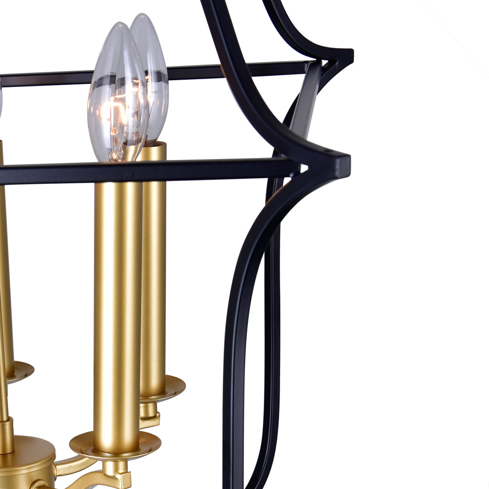 CWI Tudor 1223p16-5-602 Pendant Light - Satin Gold & Black