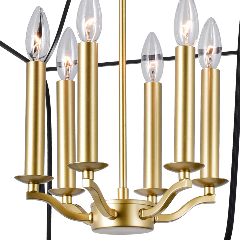 CWI Tudor 1223p20-6-602 Pendant Light - Satin Gold & Black