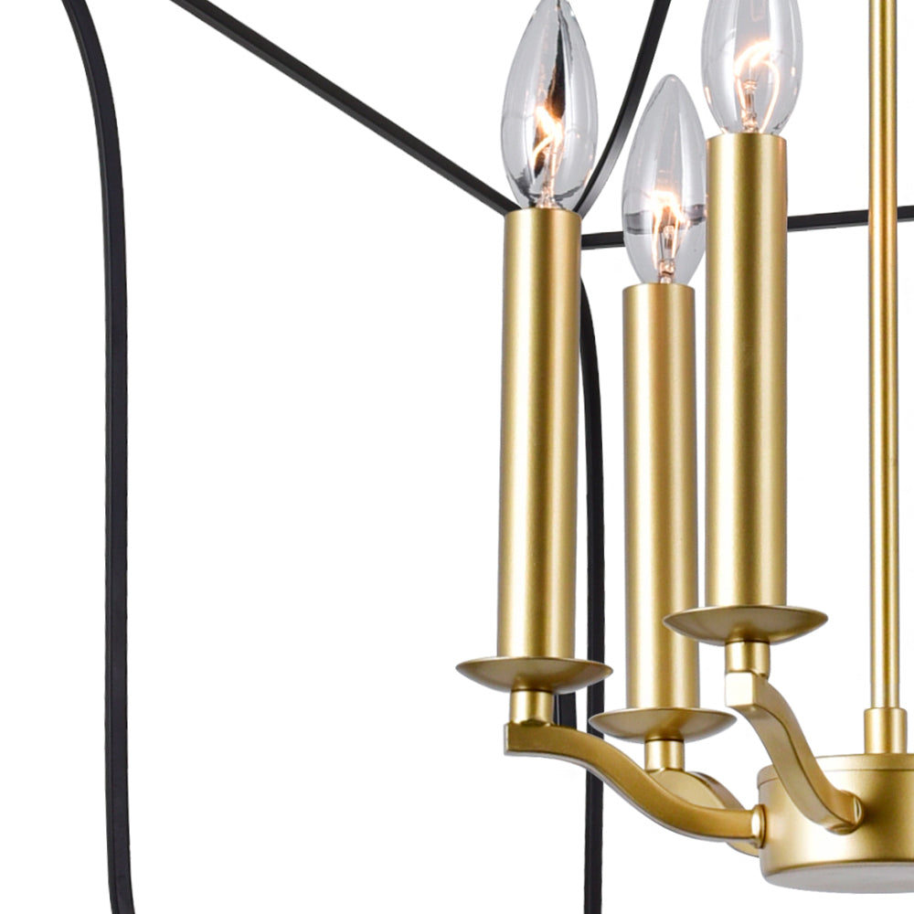 CWI Tudor 1223p20-6-602 Pendant Light - Satin Gold & Black