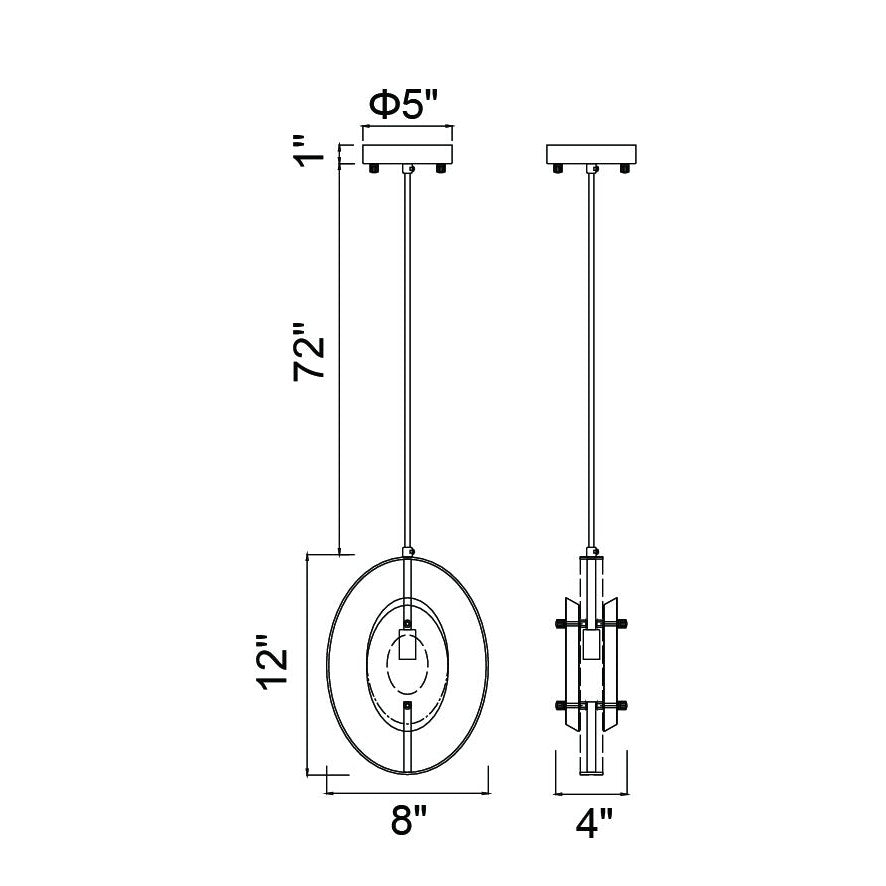CWI Iris 1224p8-1-625 Pendant Light - Brass