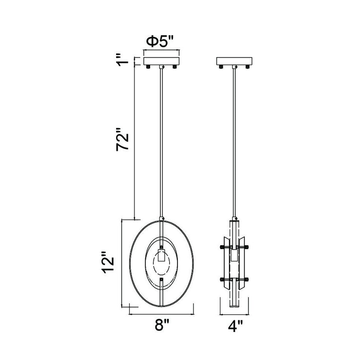 CWI Iris 1224p8-1-625 Pendant Light - Brass