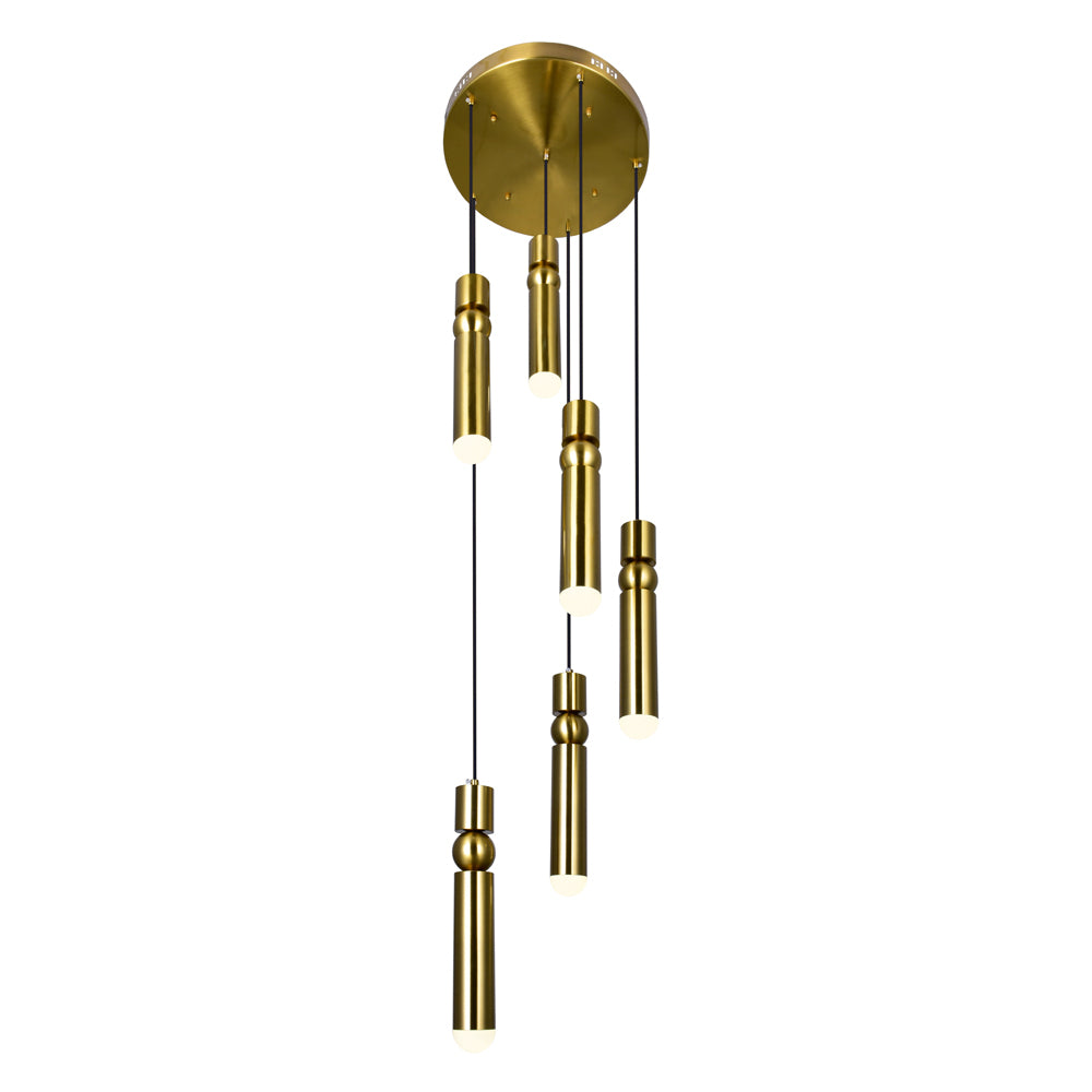 CWI Chime 1225p16-6-625 Pendant Light - Brass