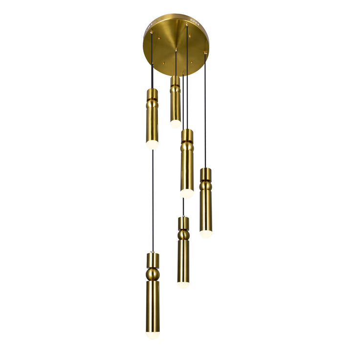 CWI Chime 1225p16-6-625 Pendant Light - Brass