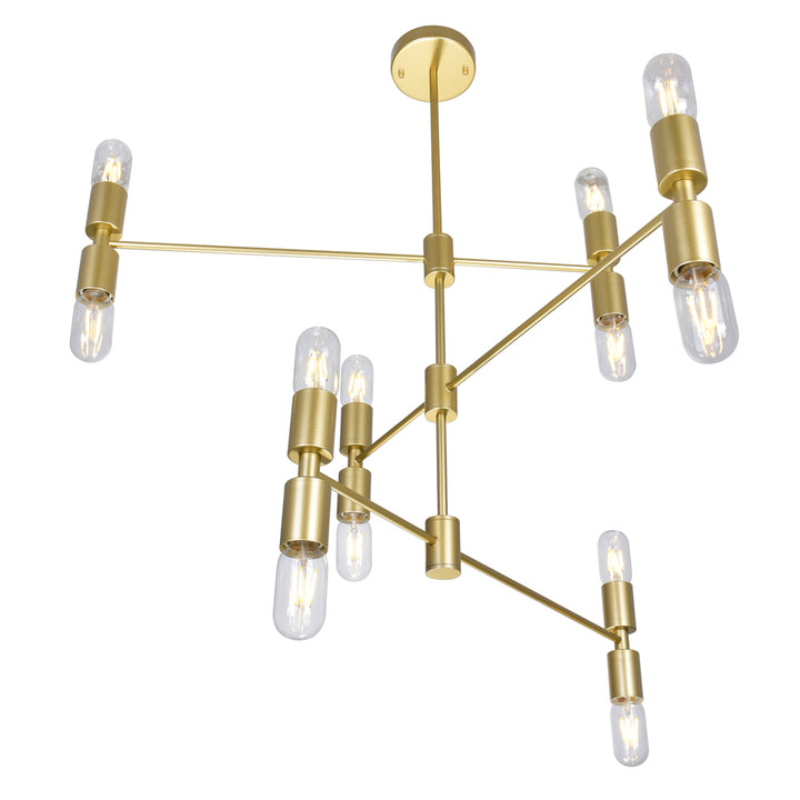 CWI Hand Crank 1227p34-12-169 Chandelier Light - Medallion Gold