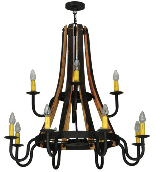 2nd Avenue Barrel Stave 1-0236241255-56 Chandelier Light - Wrought Iron