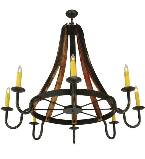 2nd Avenue Barrel Stave 1-0456151255-47.48W Chandelier Light - Timeless Bronze