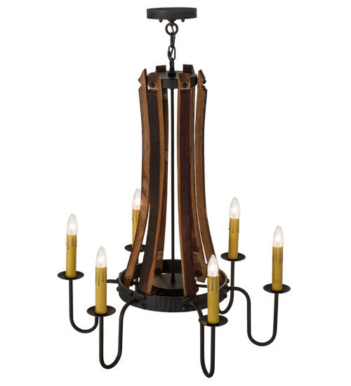 2nd Avenue Barrel Stave 34504-4 Chandelier Light - Costello Black