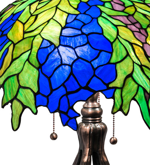 Meyda Tiffany Lighting 149748 Tiffany Honey Locust Three Light Table Lamp Lamp Bronze / Dark