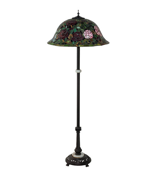 Meyda Tiffany Lighting 229110 Tiffany Rosebush Three Light Floor Lamp Lamp Bronze / Dark