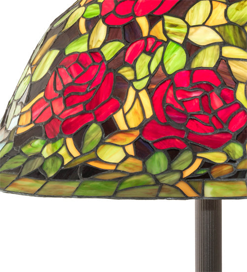 Meyda Tiffany Lighting 229110 Tiffany Rosebush Three Light Floor Lamp Lamp Bronze / Dark