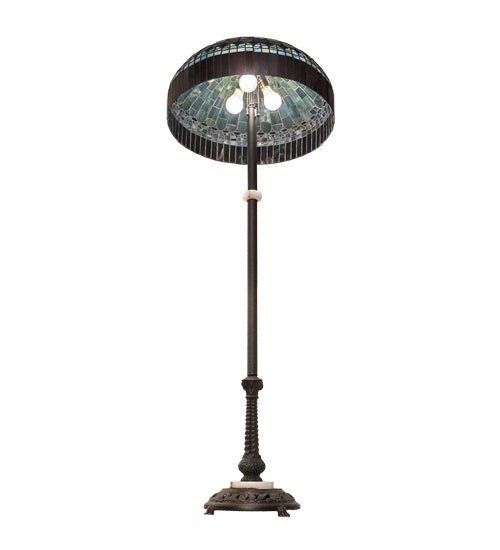 Meyda Tiffany Lighting 229127 Tiffany Candice Three Light Floor Lamp Lamp Bronze / Dark