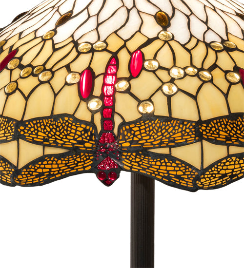 Meyda Tiffany Lighting 229132 Tiffany Hanginghead Dragonfly Three Light Floor Lamp Lamp Bronze / Dark