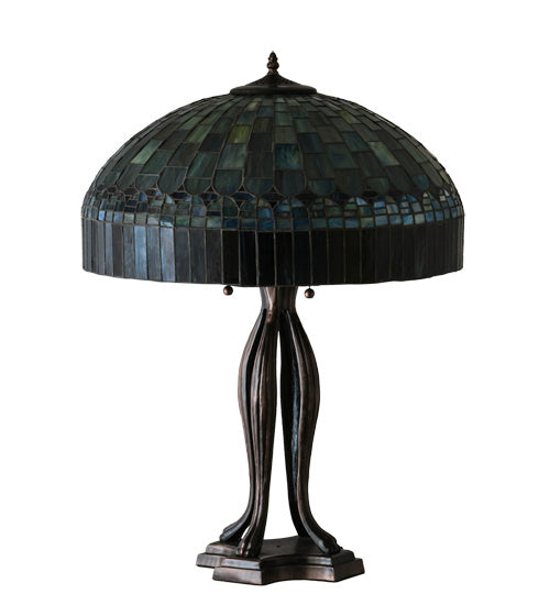 Meyda Tiffany Lighting 229128 Tiffany Candice Three Light Table Lamp Lamp Bronze / Dark