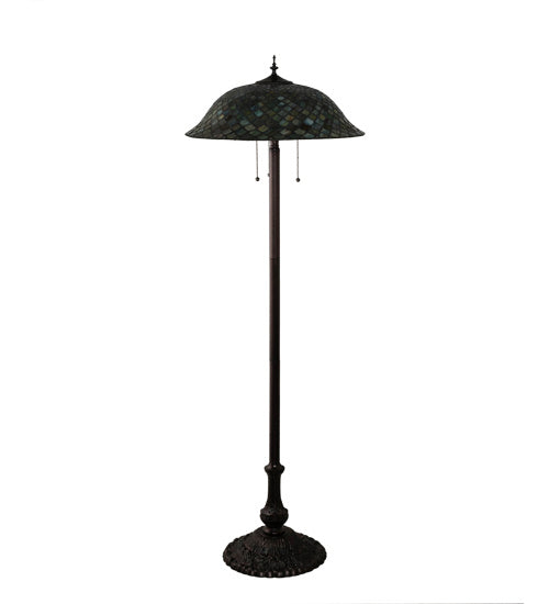 Meyda Tiffany Lighting 71245 Fishscale Three Light Floor Lamp Lamp Bronze / Dark