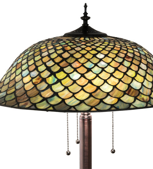 Meyda Tiffany Lighting 71245 Fishscale Three Light Floor Lamp Lamp Bronze / Dark