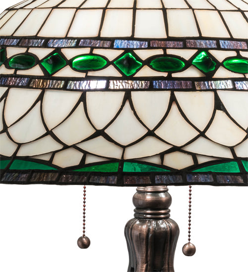 Meyda Tiffany Lighting 15405 Tiffany Roman Three Light Table Lamp Lamp Bronze / Dark