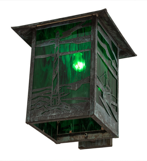 Meyda Tiffany Lighthouse & Trawler 172099 Wall Light - Verdigris