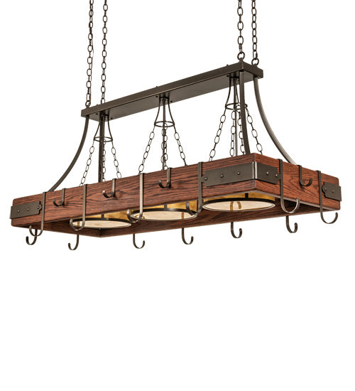 Meyda Tiffany Steamboat 225592 Pendant Light - Bronze, Natural Wood