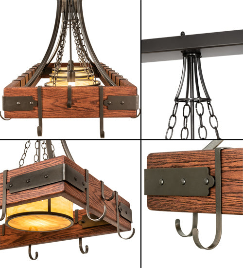 Meyda Tiffany Steamboat 225592 Pendant Light - Bronze, Natural Wood