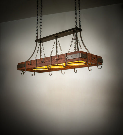 Meyda Tiffany Steamboat 225592 Pendant Light - Bronze, Natural Wood