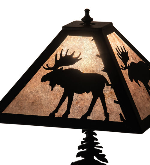Meyda Tiffany Lighting 228787 Lone Moose Two Light Table Lamp Lamp Black