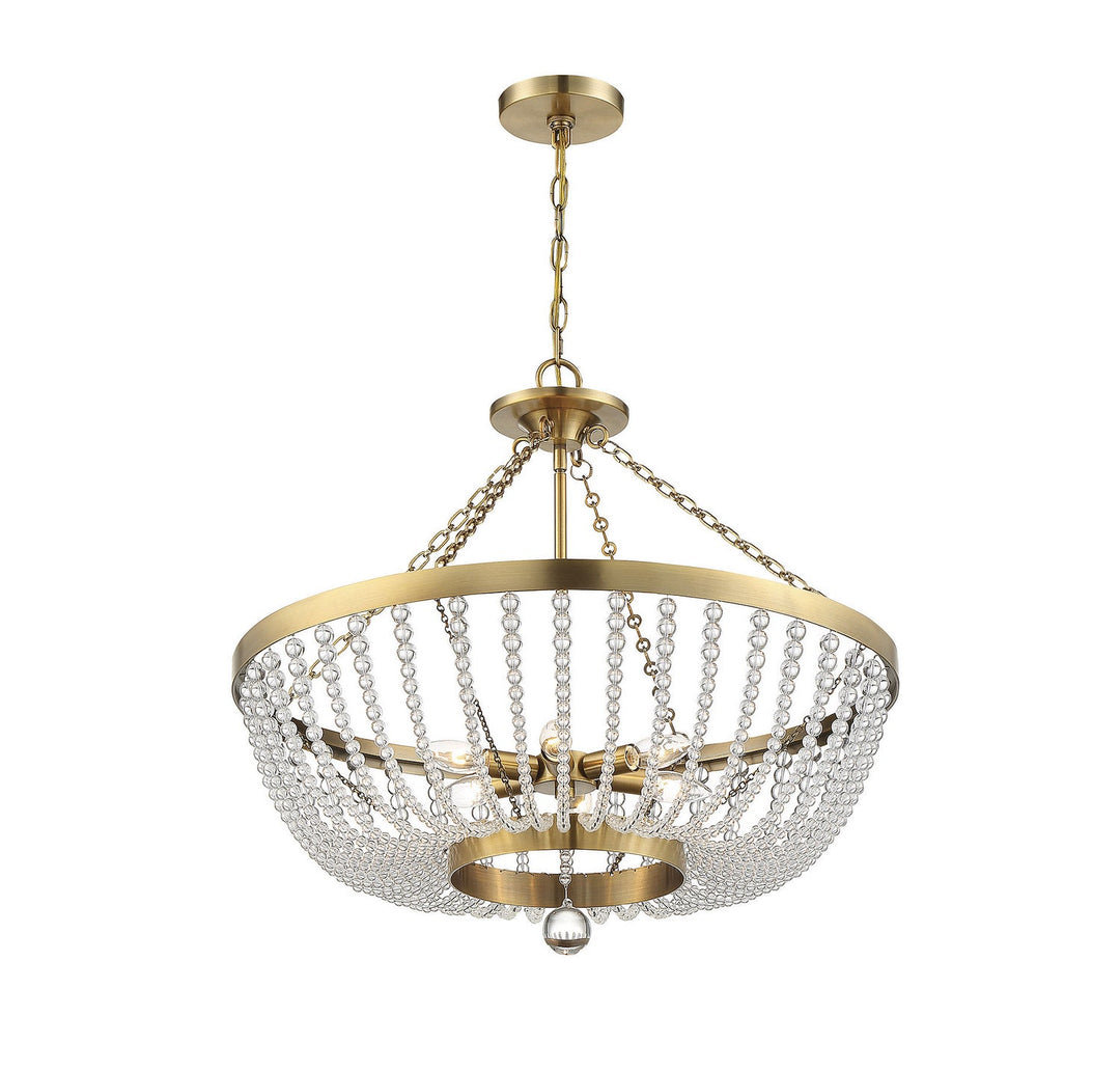 Savoy House Bergamo 7-2852-6-322 Pendant Light - Warm Brass
