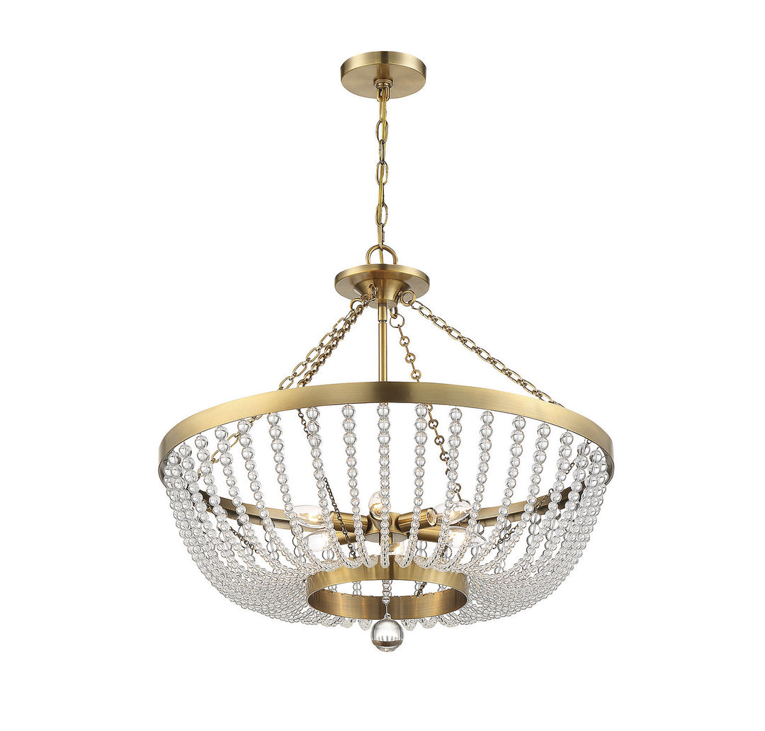 Savoy House Bergamo 7-2852-6-322 Pendant Light - Warm Brass