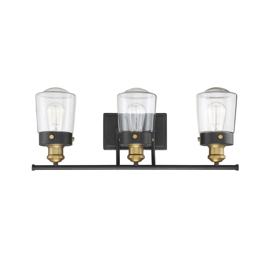 Savoy House Macauley 8-2069-3-51 Bath Vanity Light 24 in. wide - Vintage Black with Warm Brass