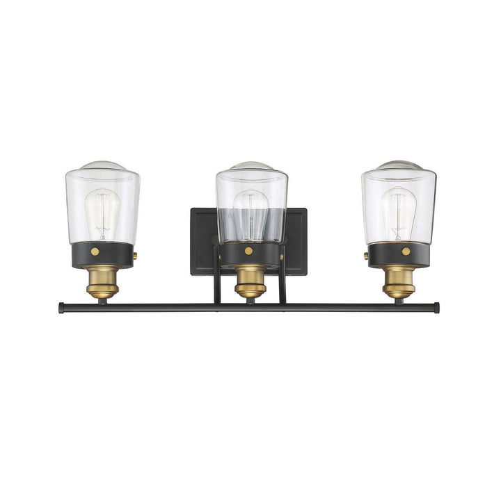 Savoy House Macauley 8-2069-3-51 Bath Vanity Light 24 in. wide - Vintage Black with Warm Brass