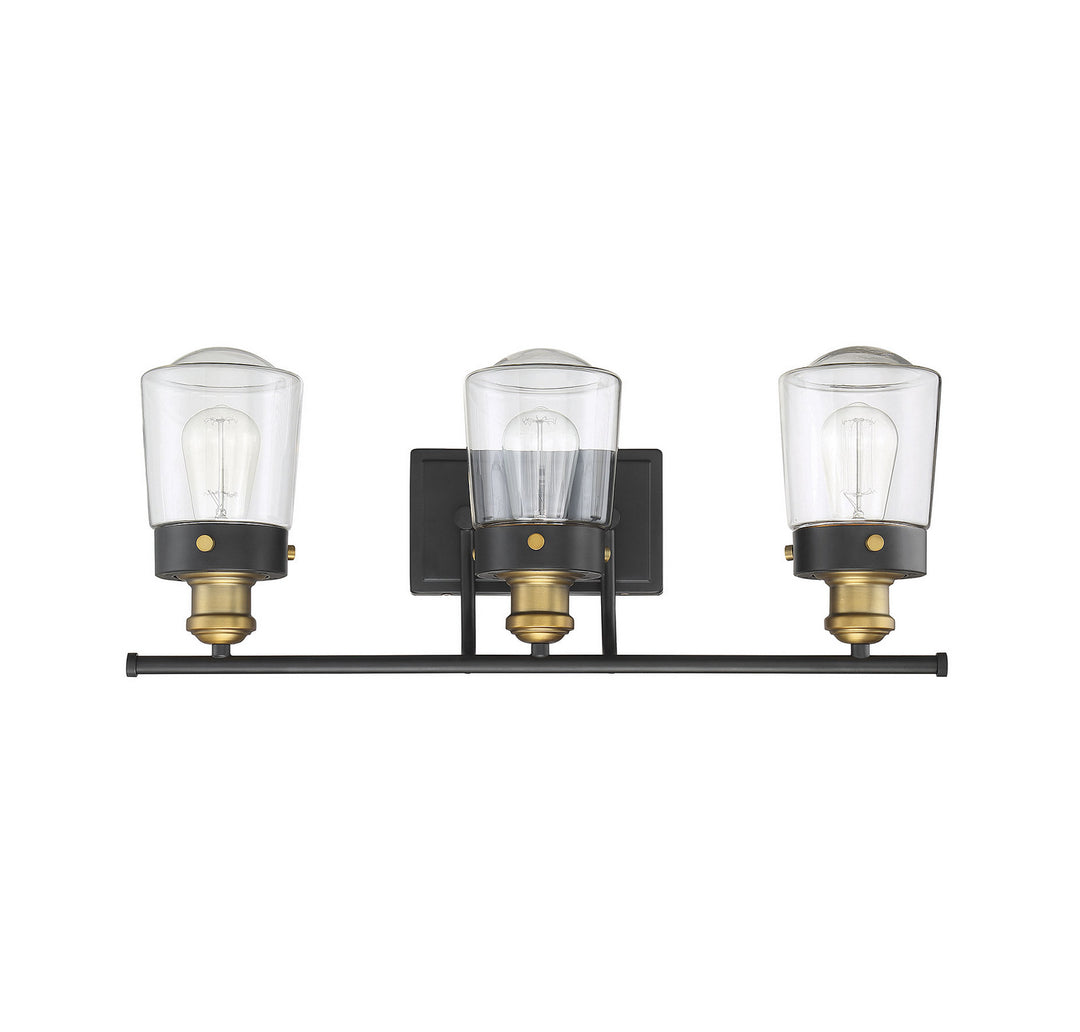 Savoy House Macauley 8-2069-3-51 Bath Vanity Light 24 in. wide - Vintage Black with Warm Brass