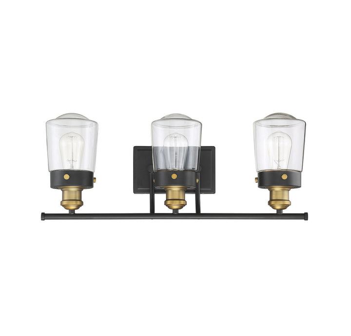 Savoy House Macauley 8-2069-3-51 Bath Vanity Light 24 in. wide - Vintage Black with Warm Brass