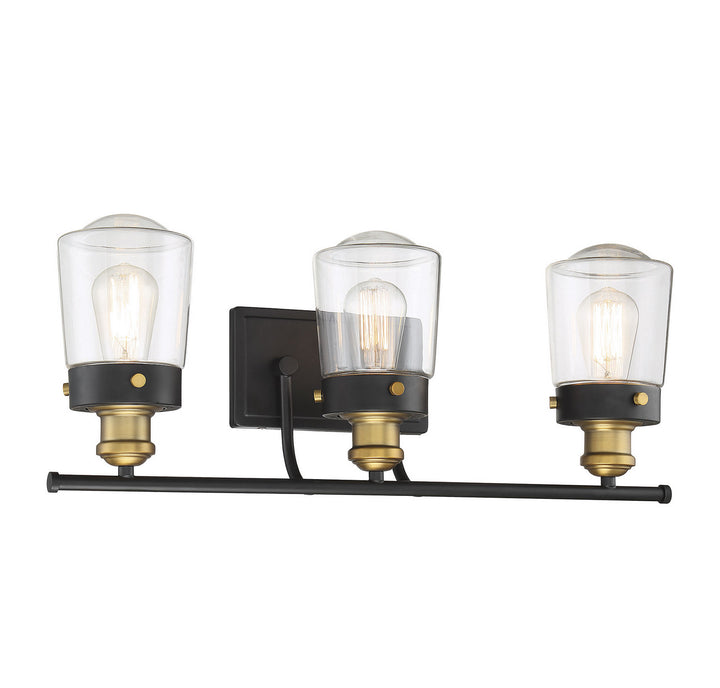 Savoy House Macauley 8-2069-3-51 Bath Vanity Light 24 in. wide - Vintage Black with Warm Brass