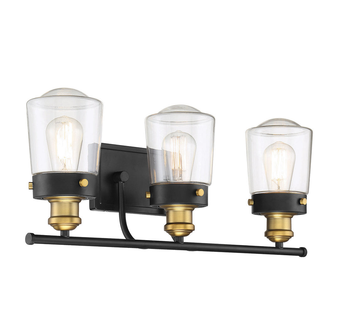 Savoy House Macauley 8-2069-3-51 Bath Vanity Light 24 in. wide - Vintage Black with Warm Brass