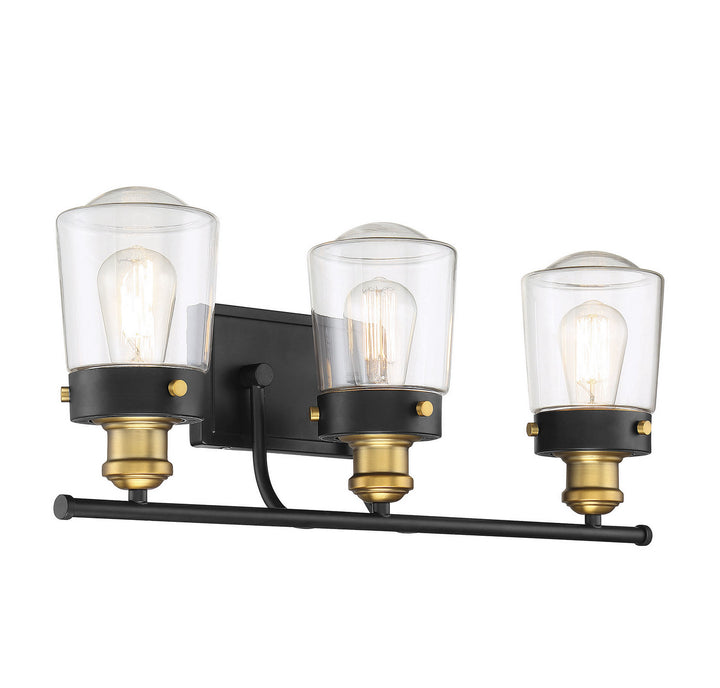 Savoy House Macauley 8-2069-3-51 Bath Vanity Light 24 in. wide - Vintage Black with Warm Brass