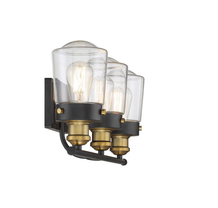 Savoy House Macauley 8-2069-3-51 Bath Vanity Light 24 in. wide - Vintage Black with Warm Brass