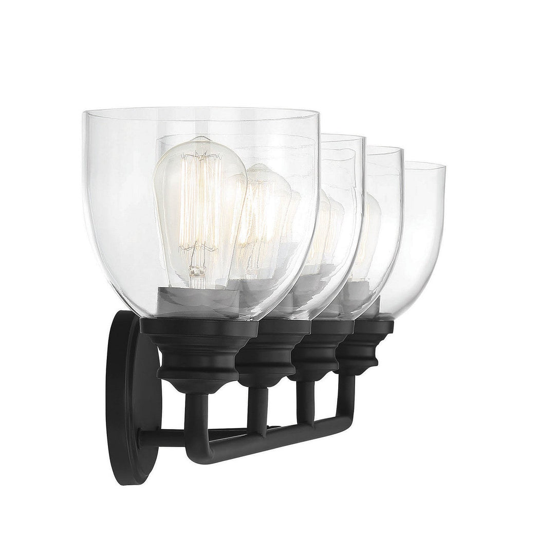Savoy House Vale 8-7205-4-BK Bath Vanity Light 33 in. wide - Black