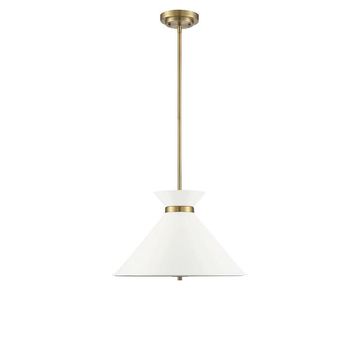 Savoy House Lamar 7-2416-3-160 Pendant Light - White with Brass Accents