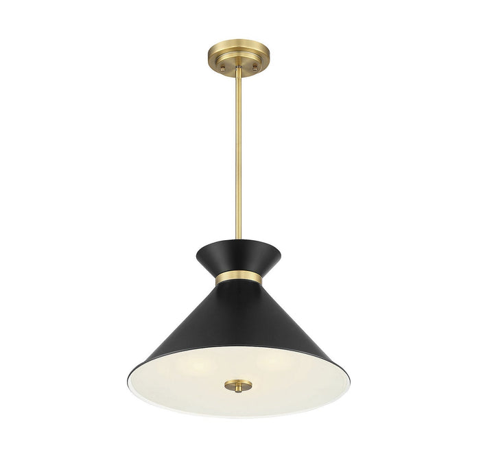 Savoy House Lamar 7-2416-3-143 Pendant Light - Black with Warm Brass Accents