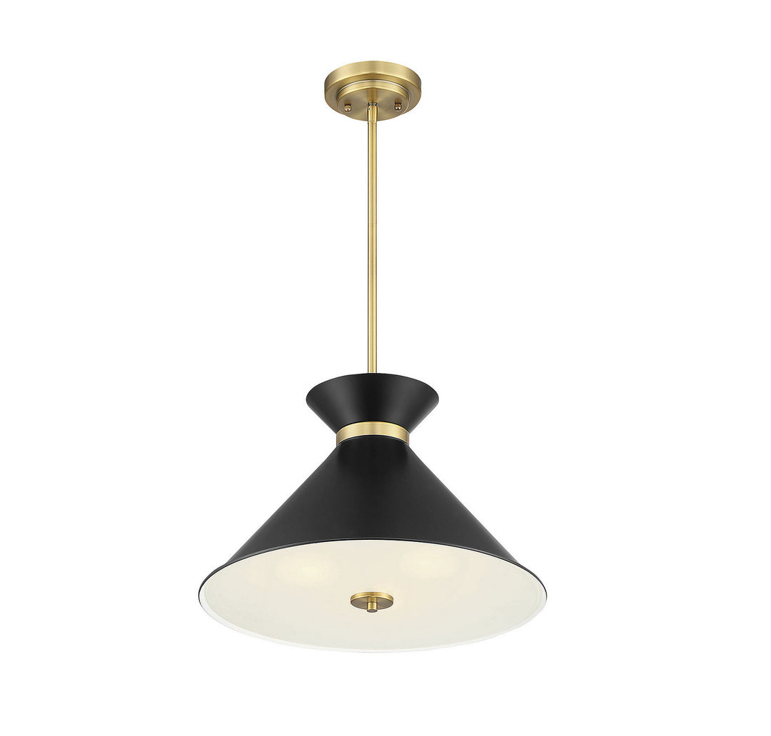 Savoy House Lamar 7-2416-3-143 Pendant Light - Black with Warm Brass Accents