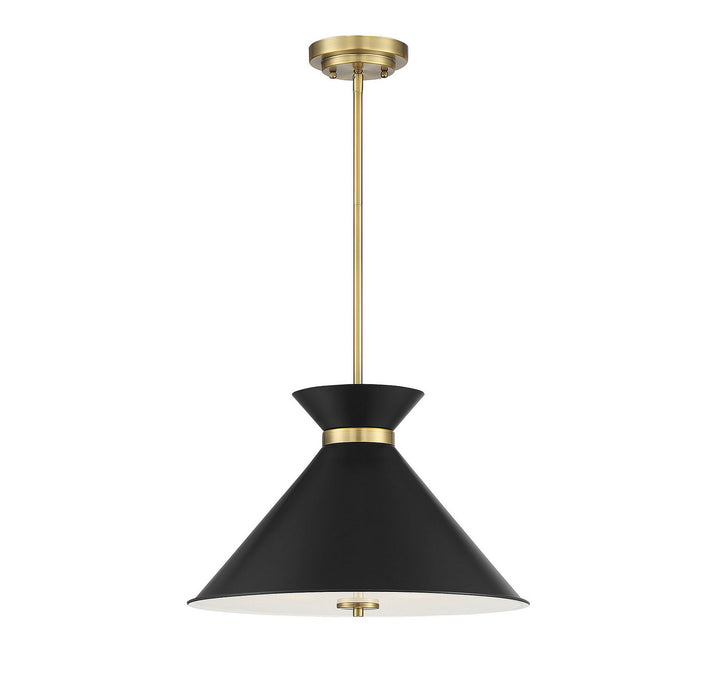 Savoy House Lamar 7-2416-3-143 Pendant Light - Black with Warm Brass Accents