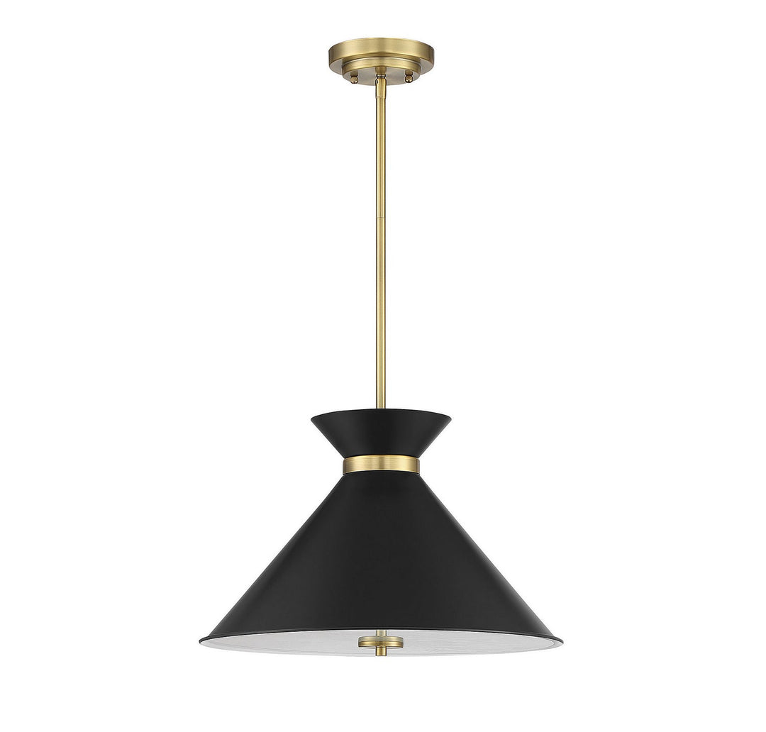 Savoy House Lamar 7-2416-3-143 Pendant Light - Black with Warm Brass Accents