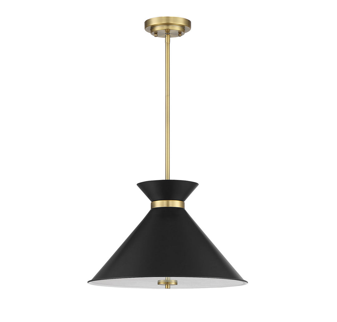 Savoy House Lamar 7-2416-3-143 Pendant Light - Black with Warm Brass Accents
