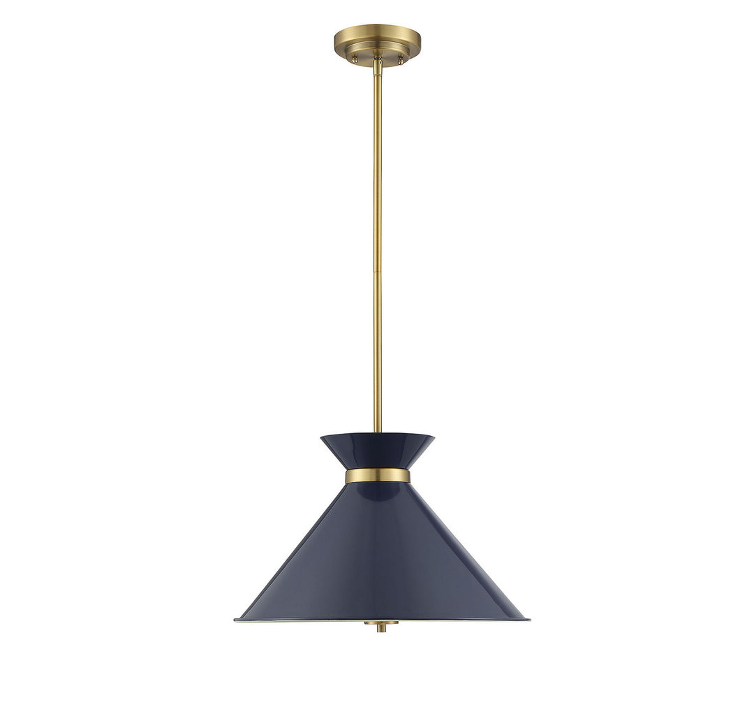 Savoy House Lamar 7-2416-3-161 Pendant Light - Navy Blue with Brass Accents
