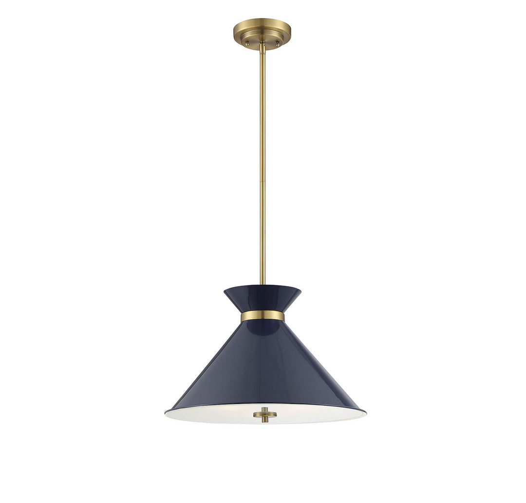 Savoy House Lamar 7-2416-3-161 Pendant Light - Navy Blue with Brass Accents