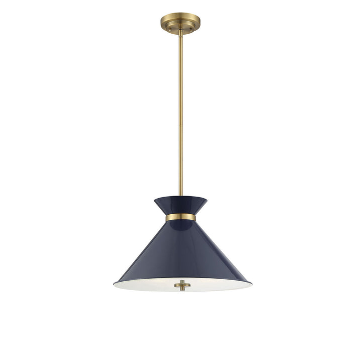 Savoy House Lamar 7-2416-3-161 Pendant Light - Navy Blue with Brass Accents