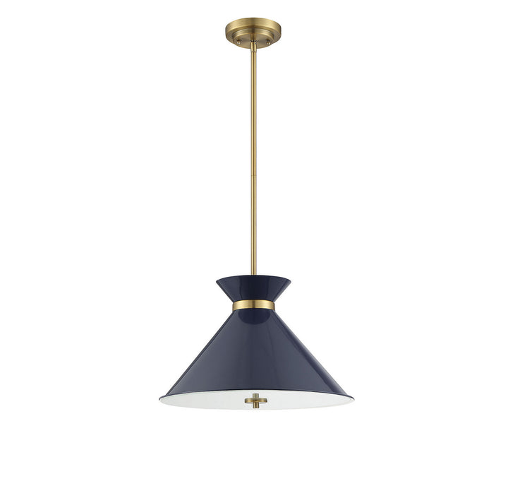 Savoy House Lamar 7-2416-3-161 Pendant Light - Navy Blue with Brass Accents