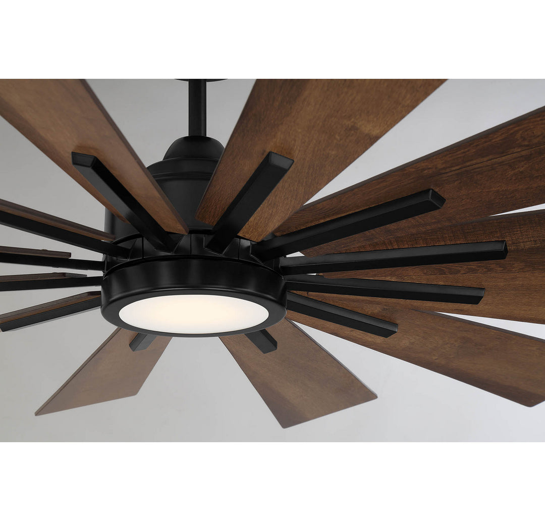 Meridian Farmhouse M2024MBK Ceiling Fan 60 - Matte Black, Antique Oak/