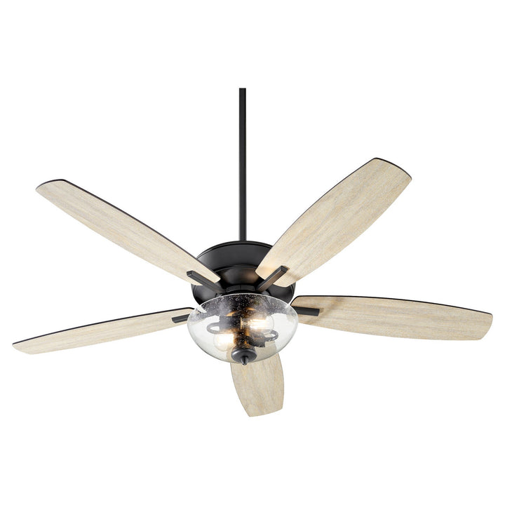 Quorum Breeze 7052-269 Ceiling Fan 52 in. - Textured Black, Matte Black/Weathered Oak