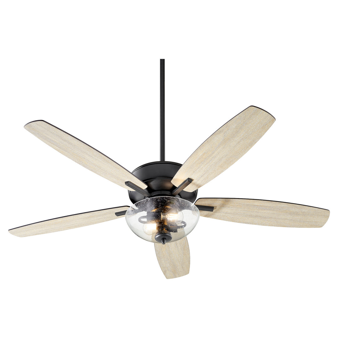 Quorum Breeze 7052-269 Ceiling Fan 52 in. - Textured Black, Matte Black/Weathered Oak