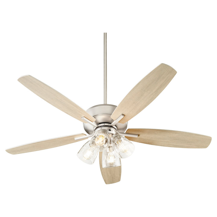 Quorum Breeze 7052-465 Ceiling Fan 52 in. - Satin Nickel, Silver/Weathered Gray